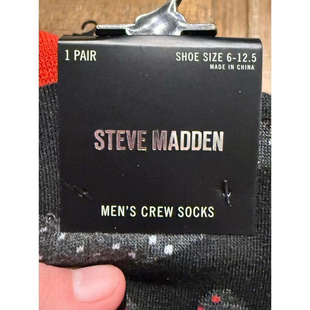 NWT‎ Lot Steve Madden Mens Crew Socks Skateboard 6-12.5 Hustle Camo Black Skater